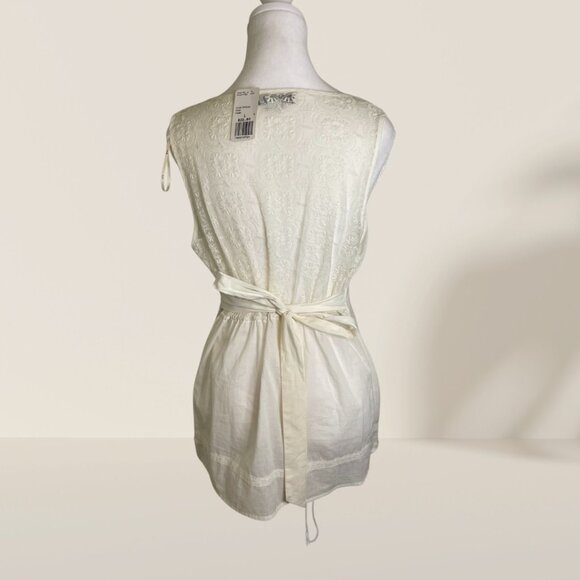 XXI Cream Sleeveless Embroidered Lace Tunic Top โ Size L (New With Tags) - Picture 3 of 6